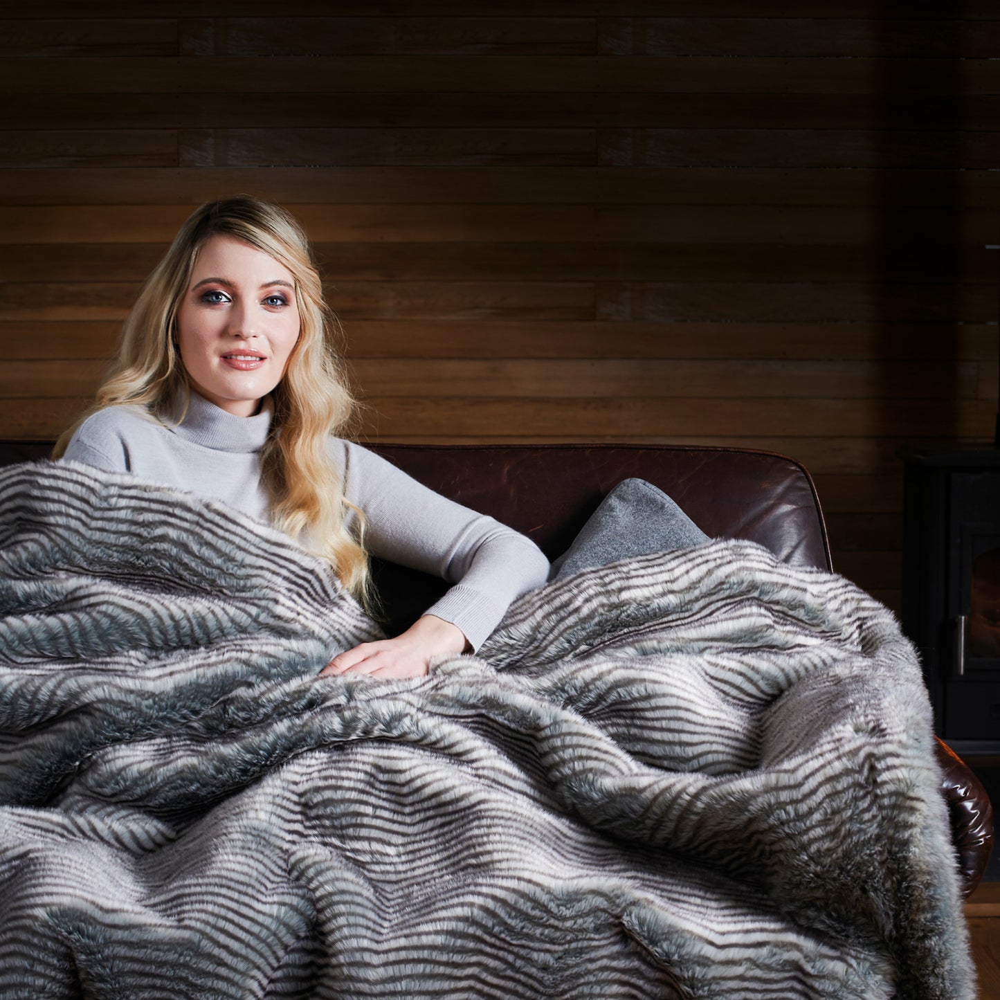 Dreamland Intelliheat Zebra Faux Fur Heated Throw
