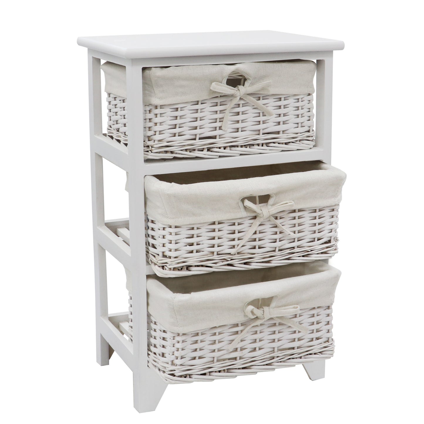 Wimborne White Willow 3 Drawer Storage Unit