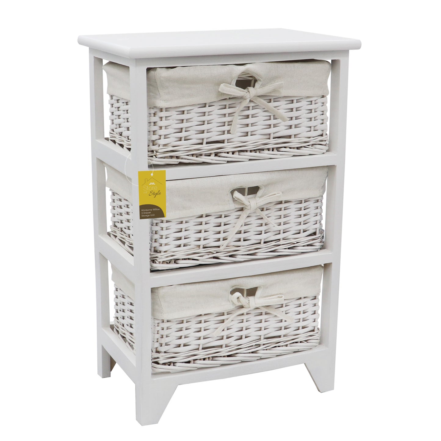 Wimborne White Willow 3 Drawer Storage Unit