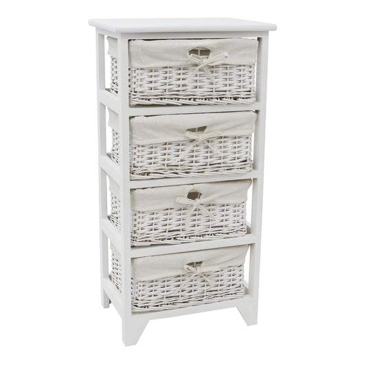 Wimborne White Willow 4 Drawer Tall Storage Unit