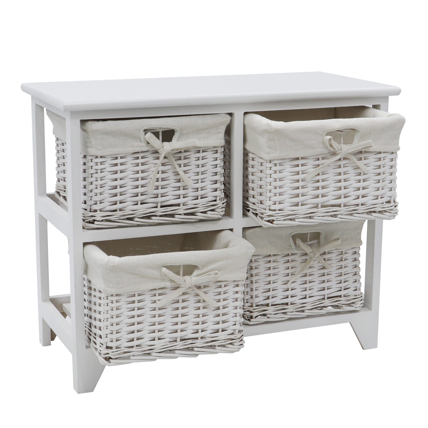 White basket storage deals unit