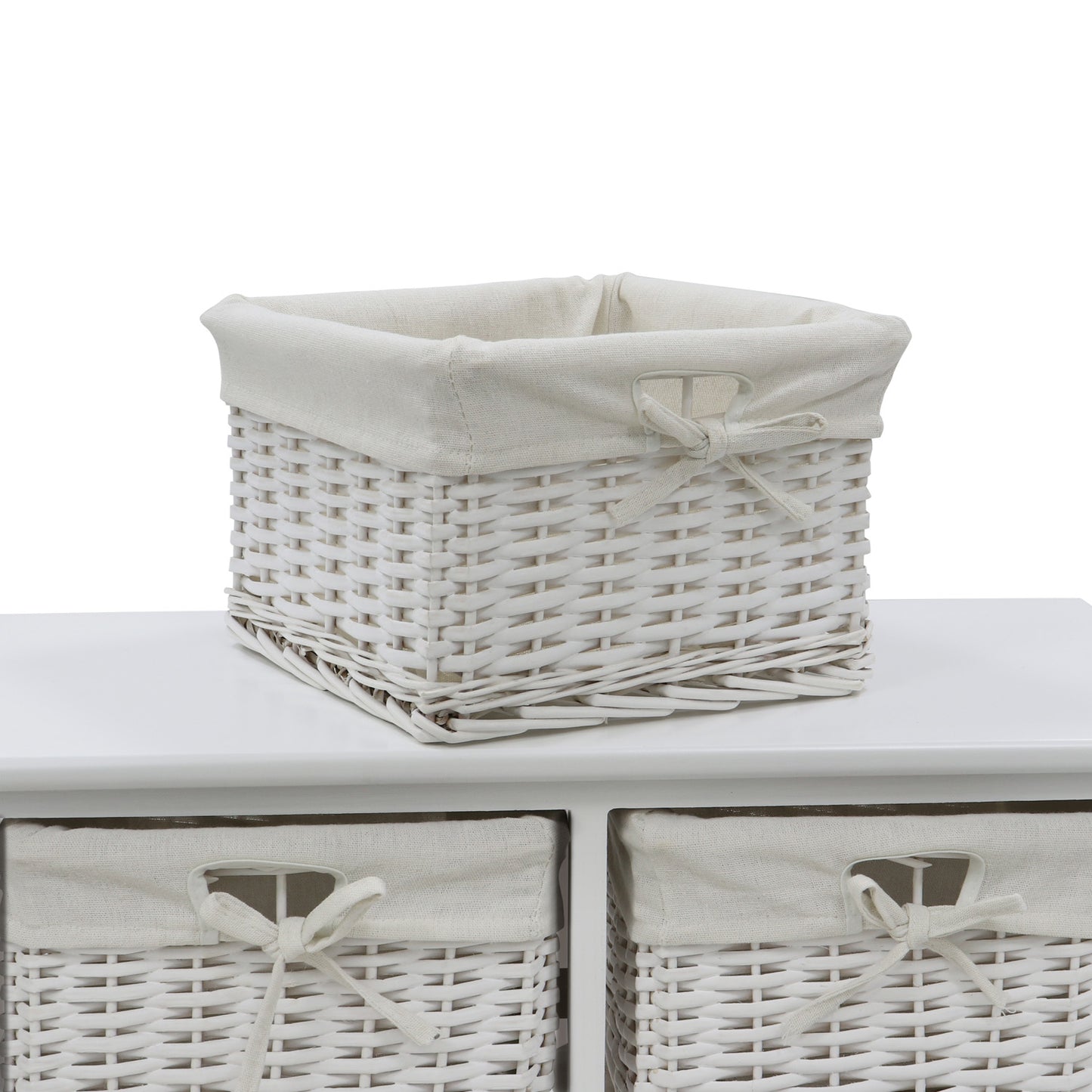 Wimborne White Willow 2x2 Drawer Wide Storage Unit