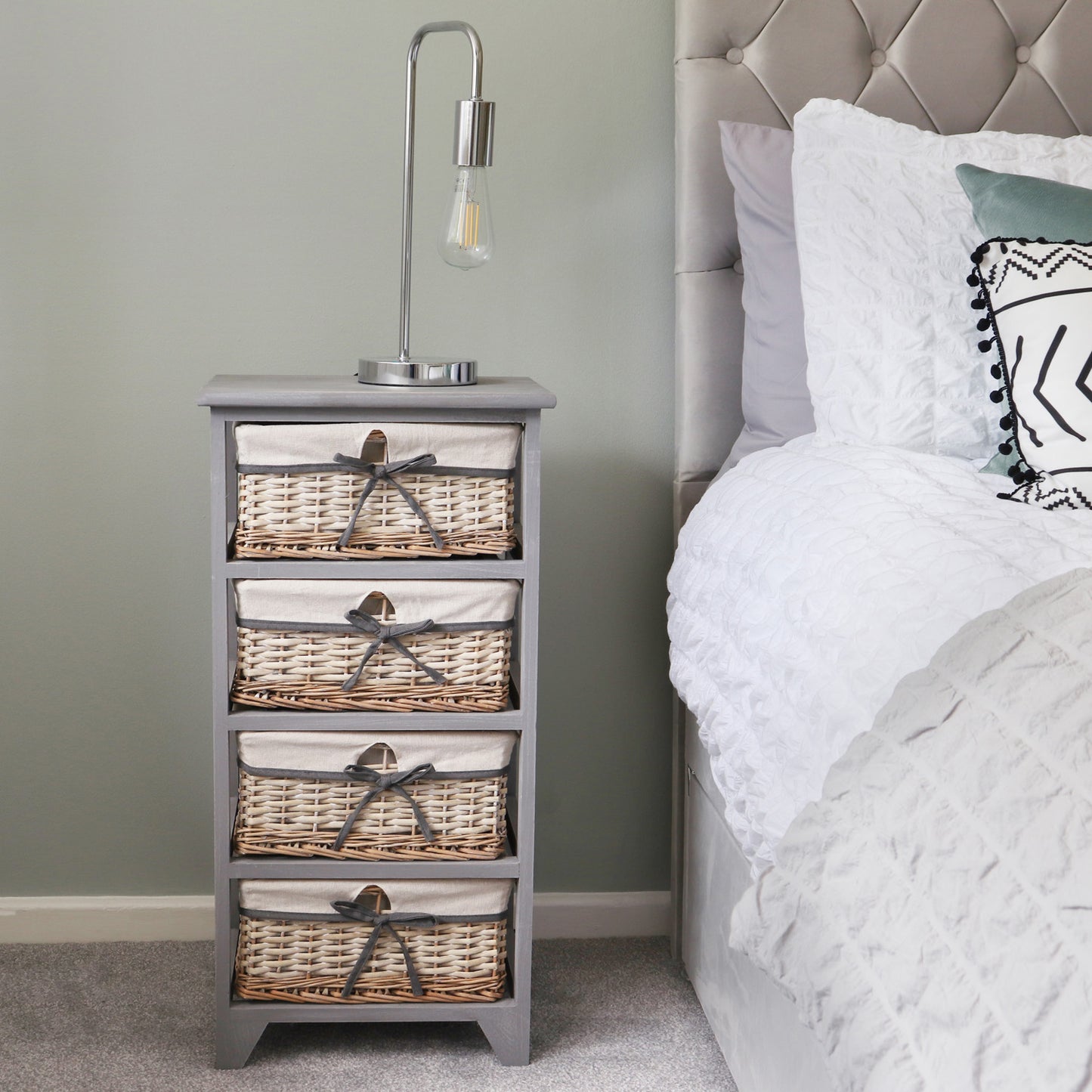 Sherborne Grey Willow 4 Drawer Tall Storage Unit