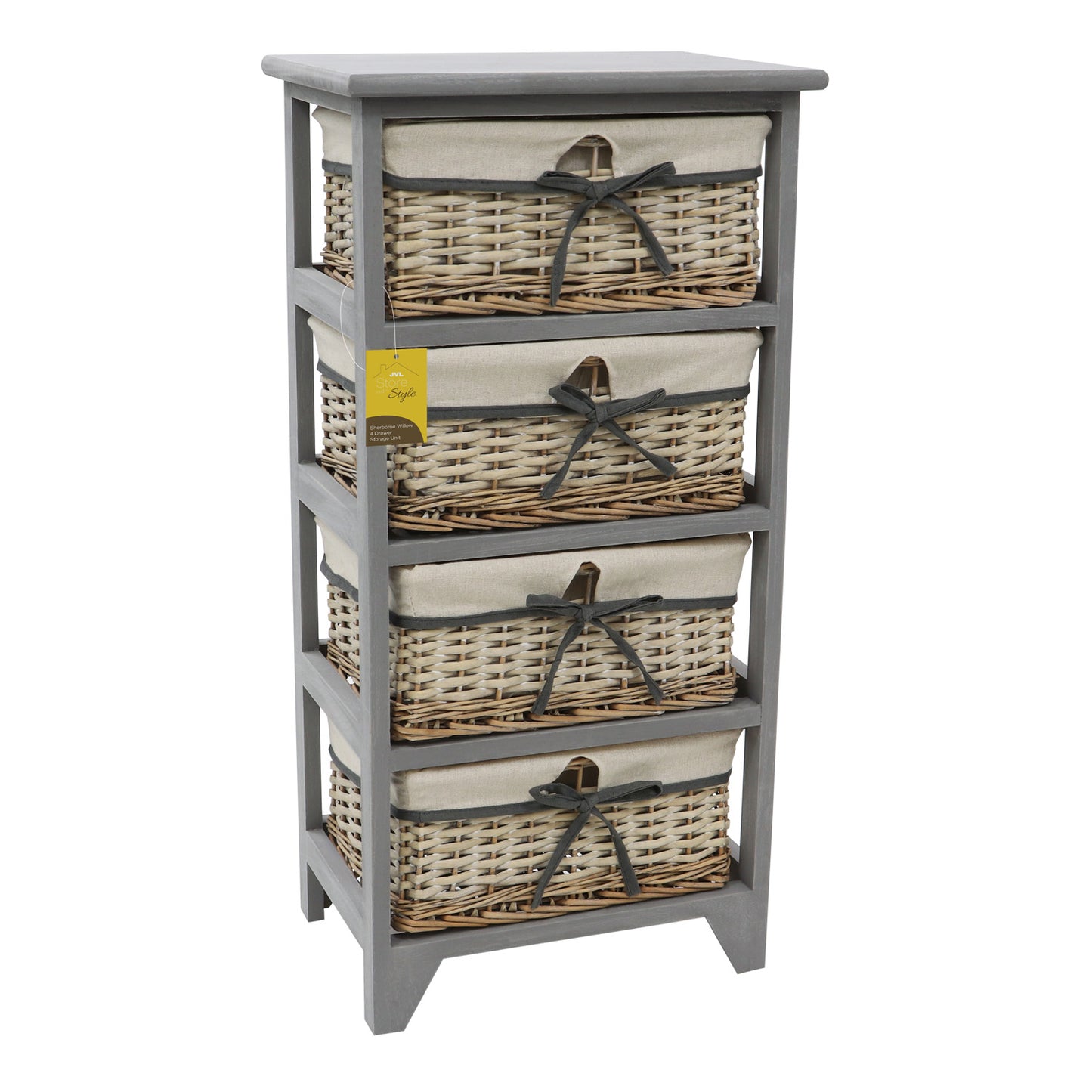 Sherborne Grey Willow 4 Drawer Tall Storage Unit