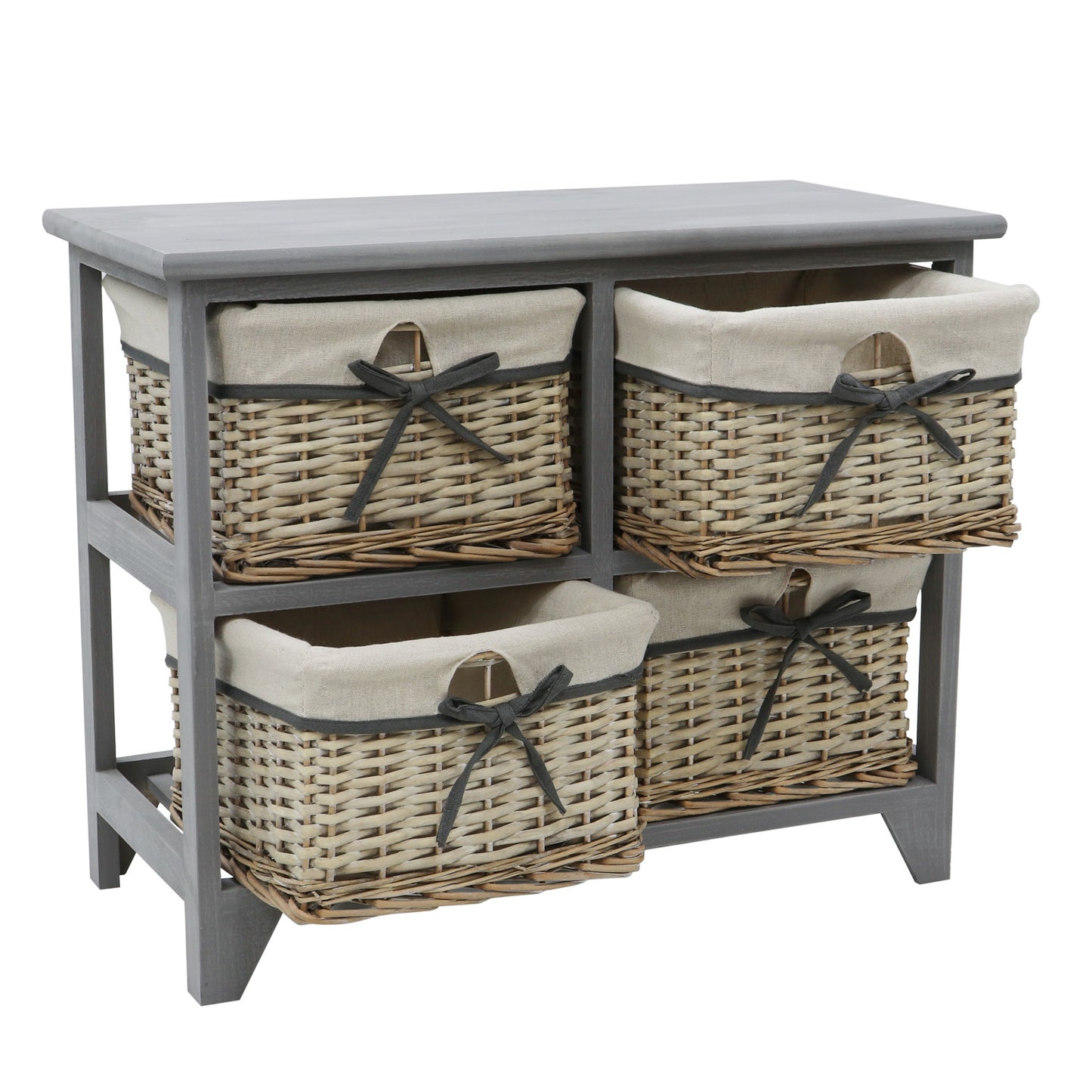 Sherborne Grey Willow 2x2 Drawer Wide Storage Unit