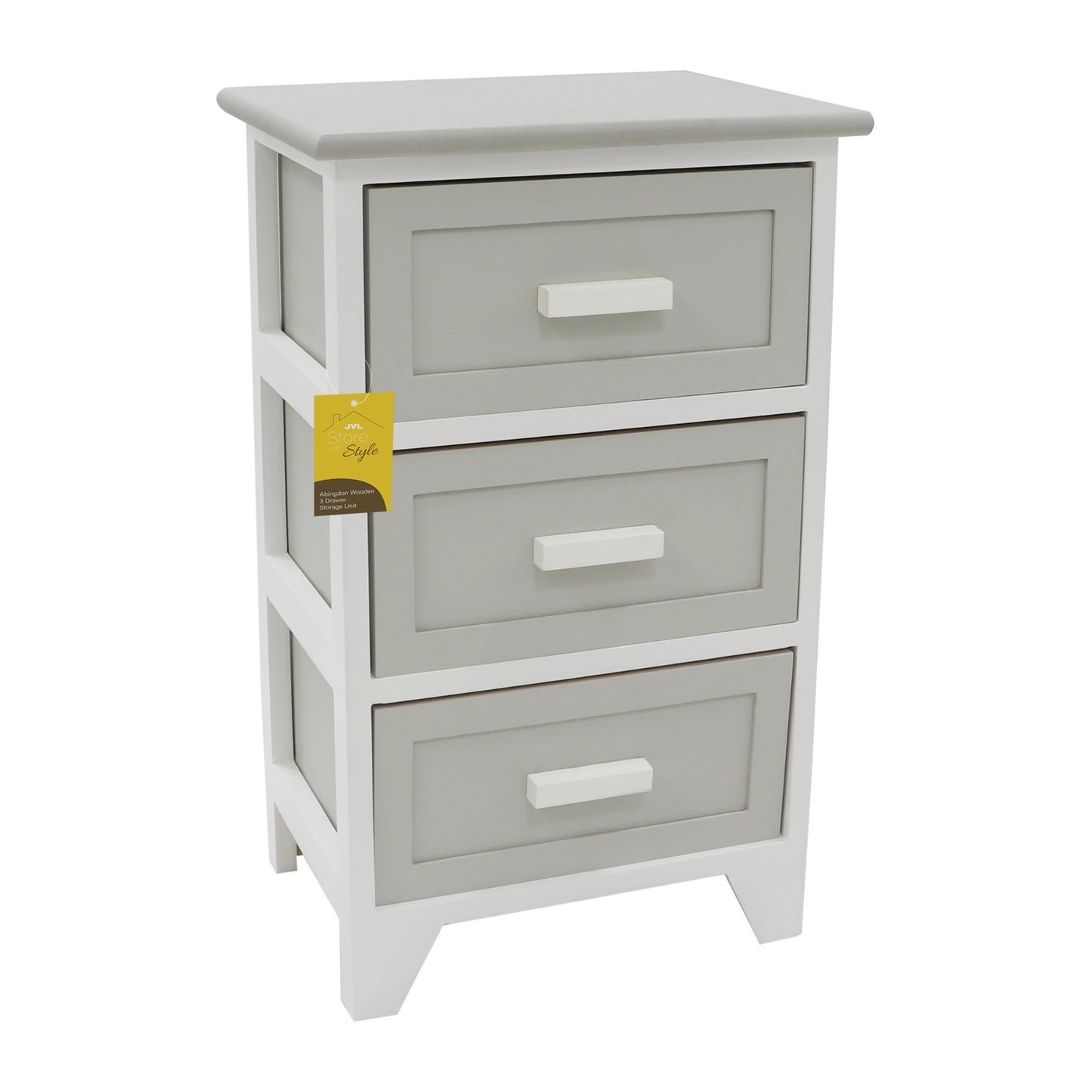 Abingdon Grey 3 Drawer Storage Unit