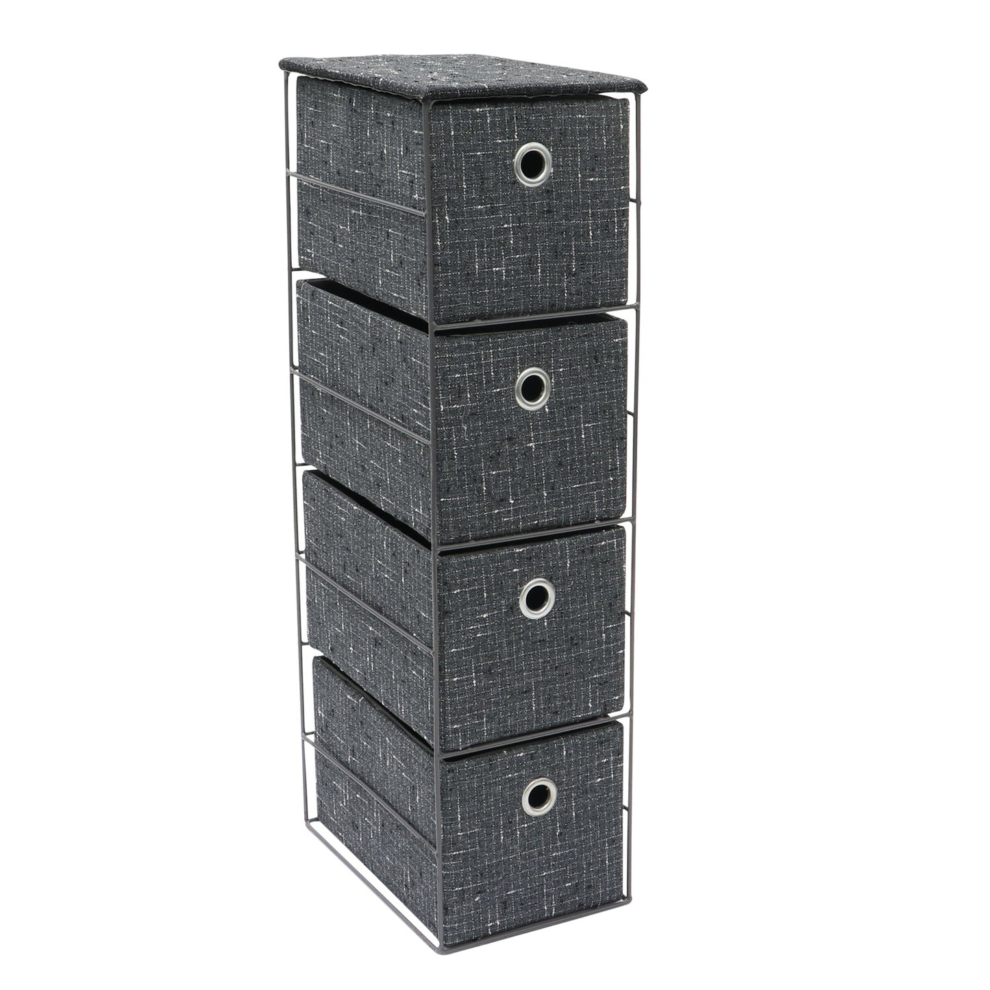 Shadow 4 Drawer Narrow Fabric Storage Tower