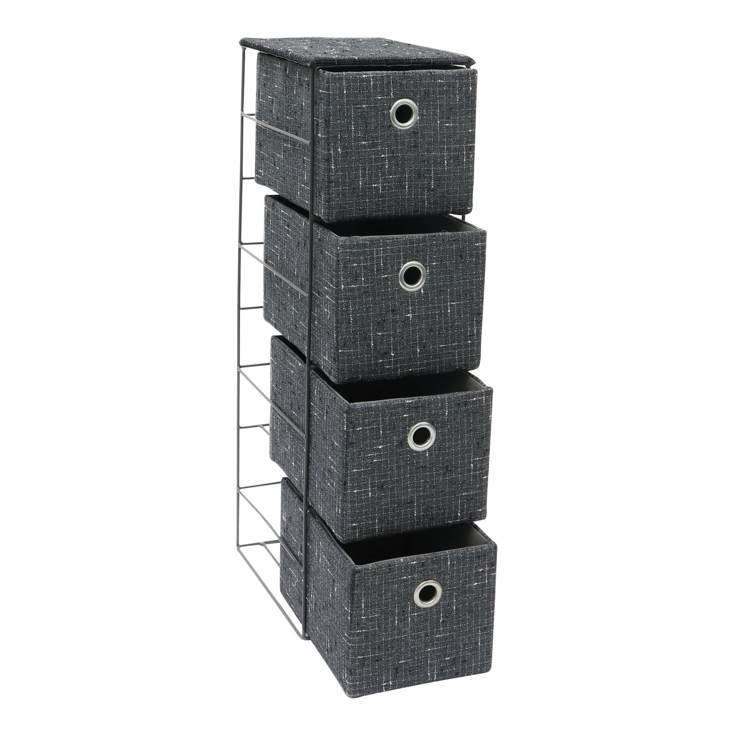 Shadow 4 Drawer Narrow Fabric Storage Tower