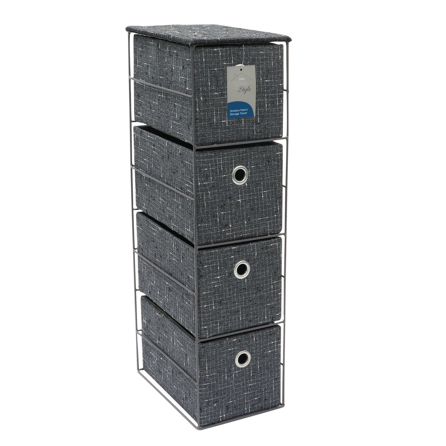 Shadow 4 Drawer Narrow Fabric Storage Tower