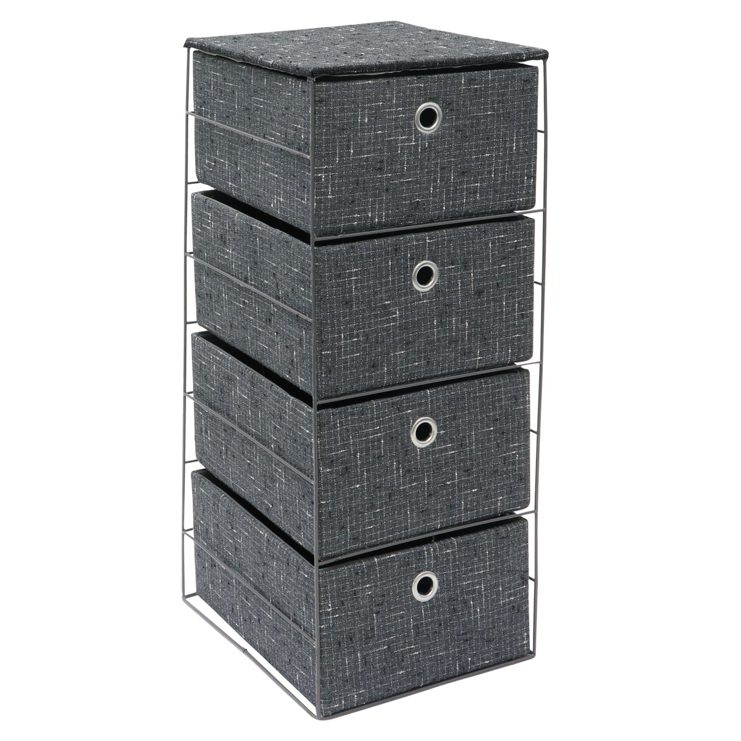 Shadow 4 Drawer Wide Fabric Storage Tower