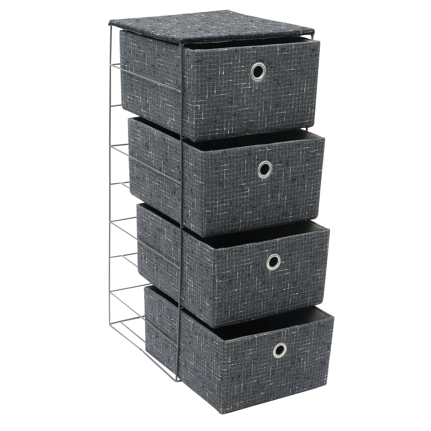 Shadow 4 Drawer Wide Fabric Storage Tower