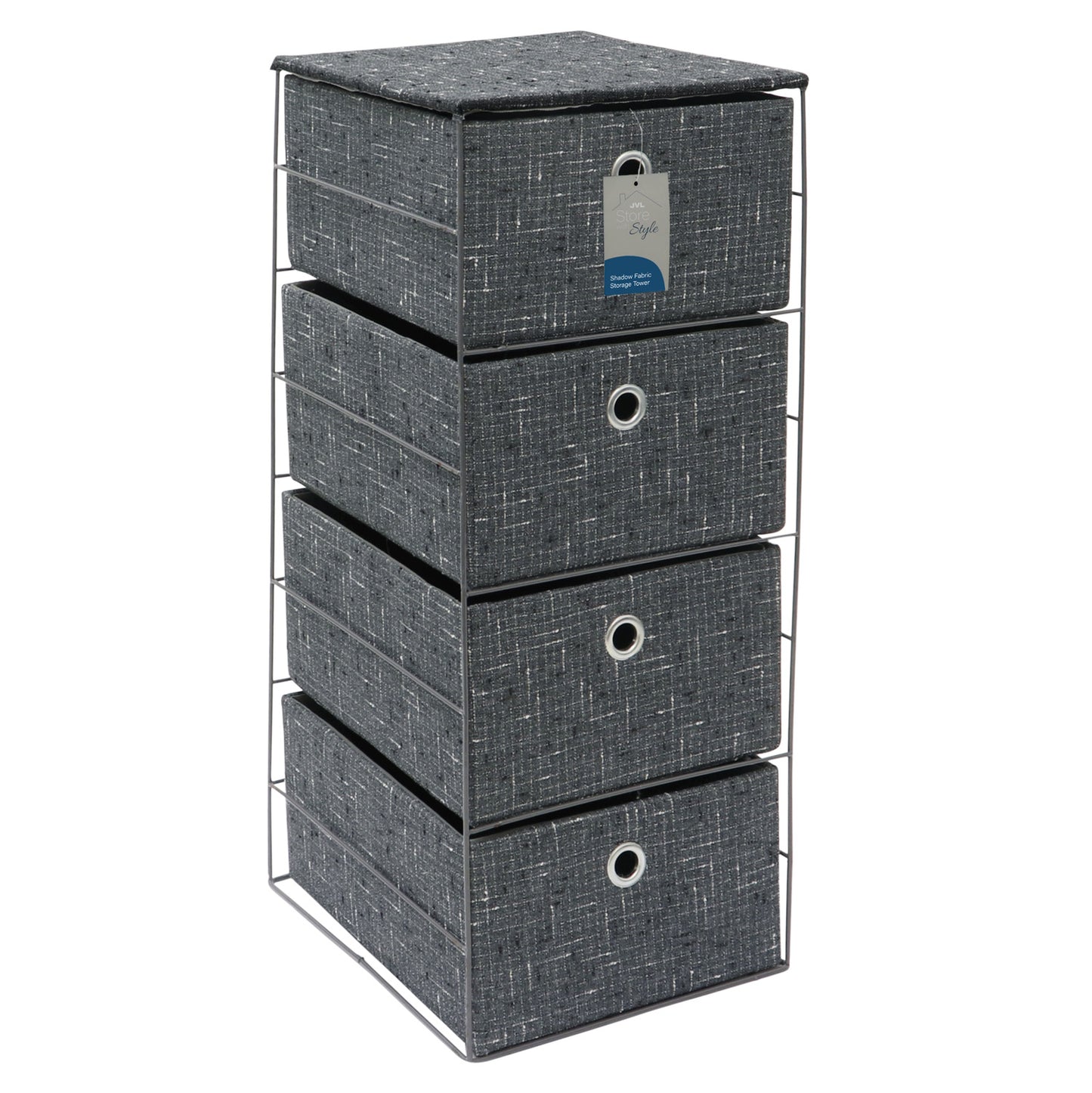 Shadow 4 Drawer Wide Fabric Storage Tower