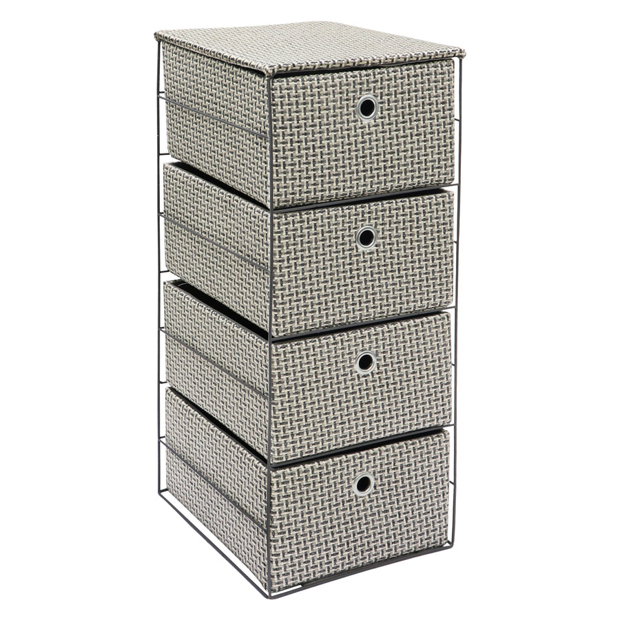 Silva 4 Drawer Wide Fabric Storage Tower