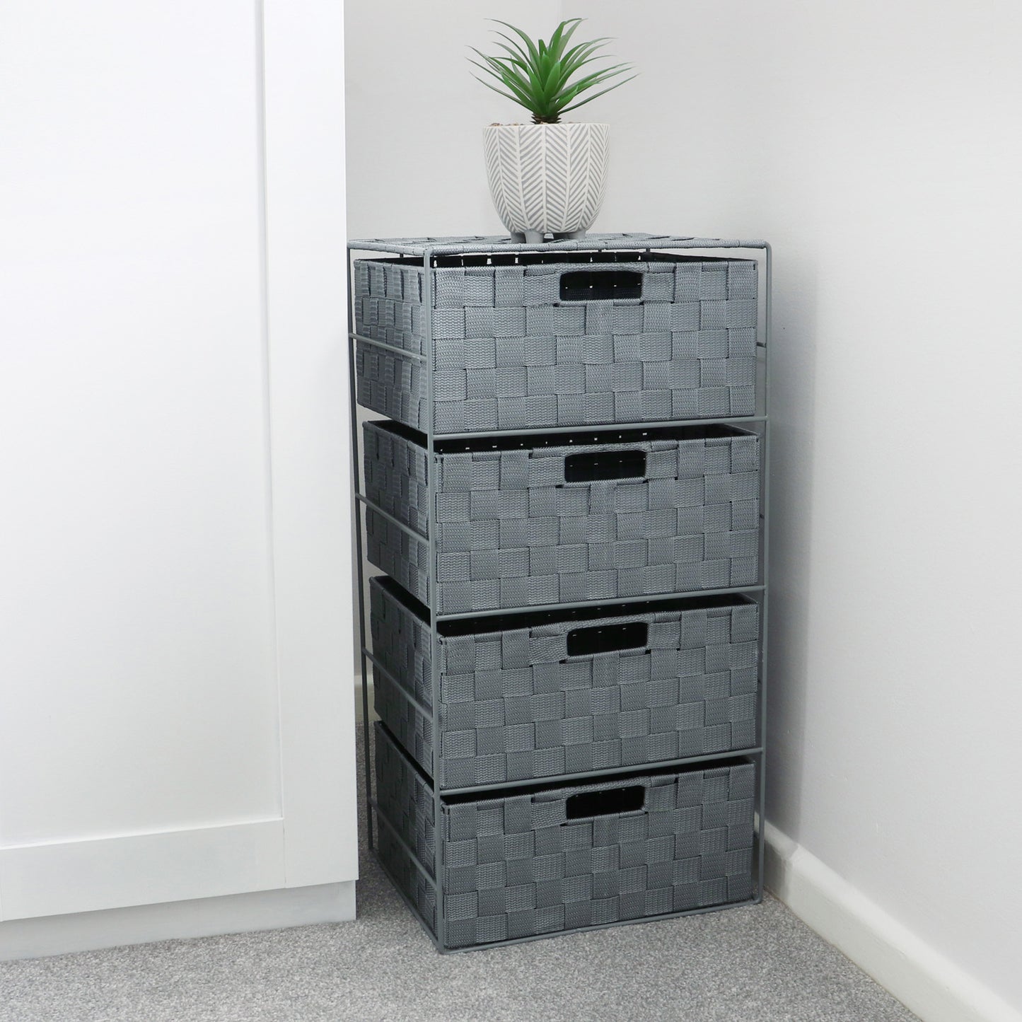 Vichy 4 Drawer Wide Nylon Storage Tower