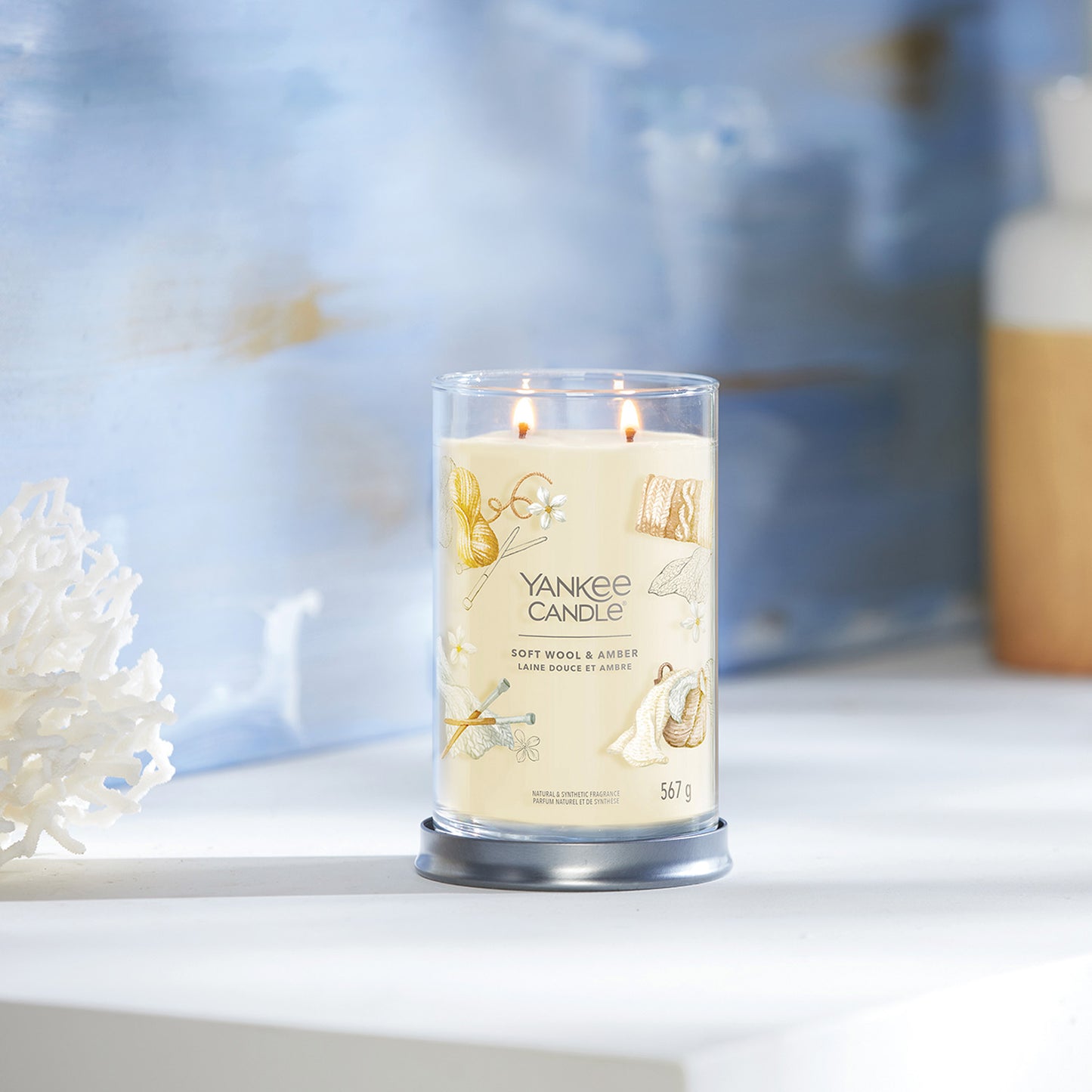 Yankee Candle Soft Wool & Amber Signature Large Tumbler Candle