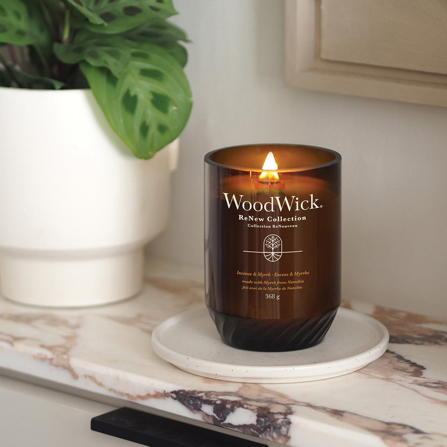 Woodwick Renew Incense & Myrrh Large Candle