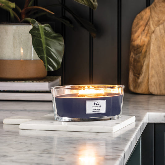 Woodwick Hinoki Dahlia Ellipse Candle