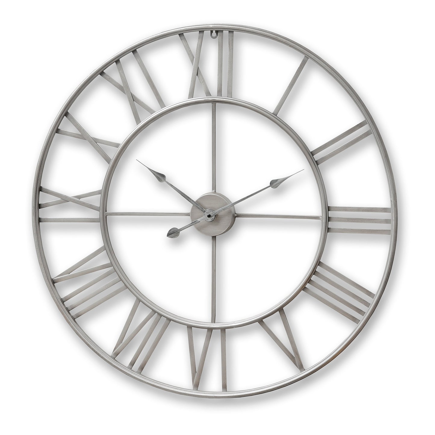 Large Silver Skeleton Wall Clock (80cm)