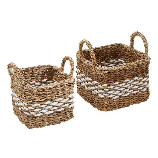Lidi Set Of Two Square Seagrass Baskets