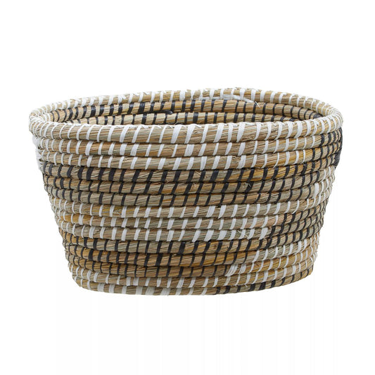 Lidi Set Of Three Oval Handwoven Straw Baskets