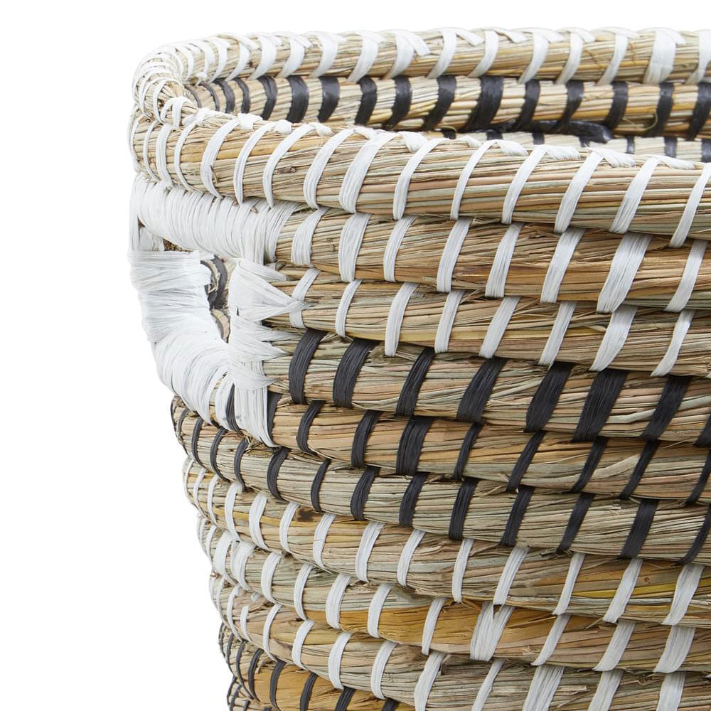 Lidi Set Of Three Oval Handwoven Straw Baskets