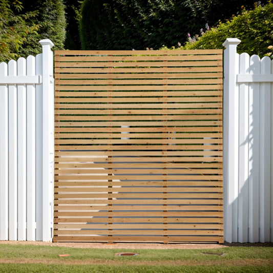 Wooden Slatted Garden Fence Gate 6 x 7ft