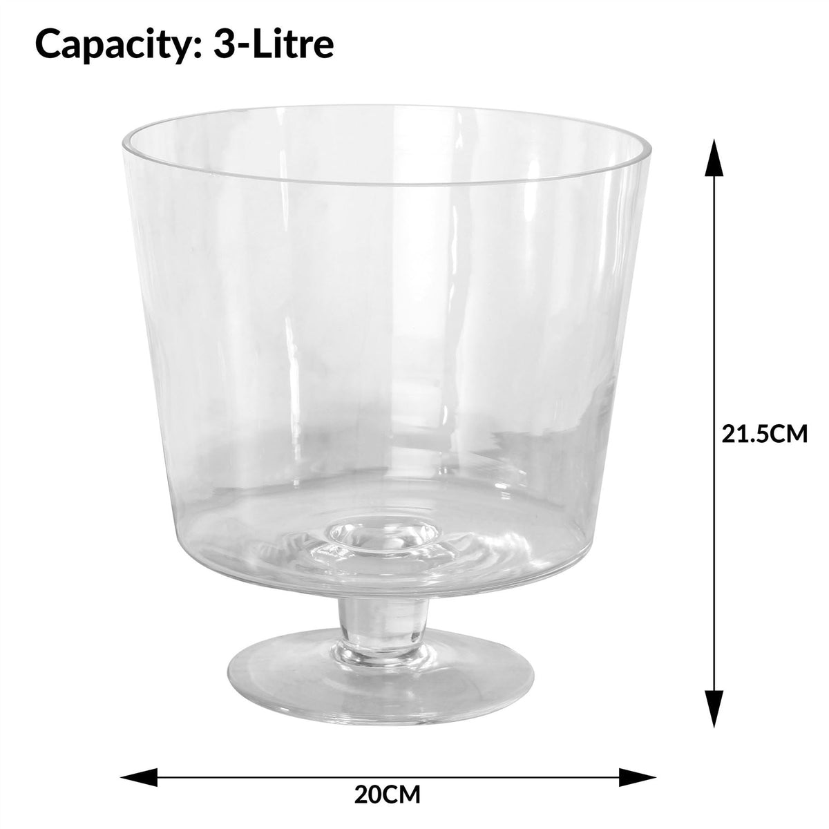 Footed Glass Trifle Bowl 3L