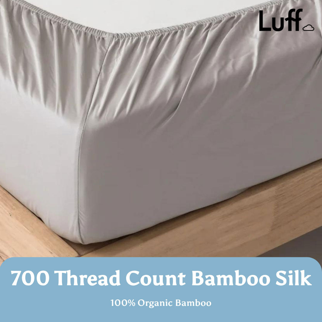 Luff Grey Organic Bamboo Silk 700TC Deep Fitted Sheet