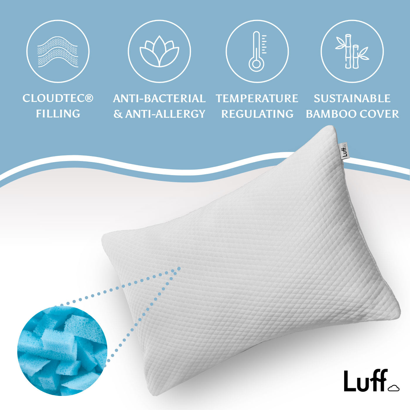 Luff The Luxury Memory Foam Bamboo Pillow