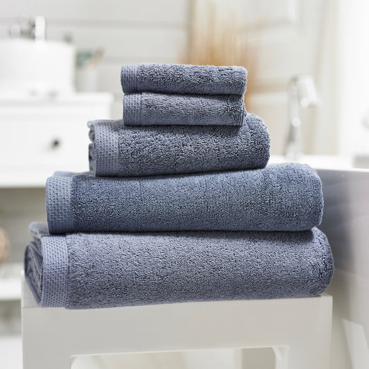 The Lyndon Company Egyptian Spa Low Twist Blue Cotton 700gsm Towels