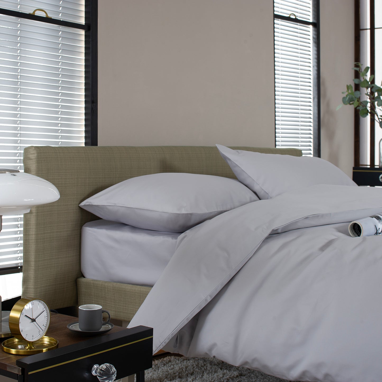 The Lyndon Company Peninsula Grey Cotton Sateen 1000TC Housewife Pillowcase (Single)