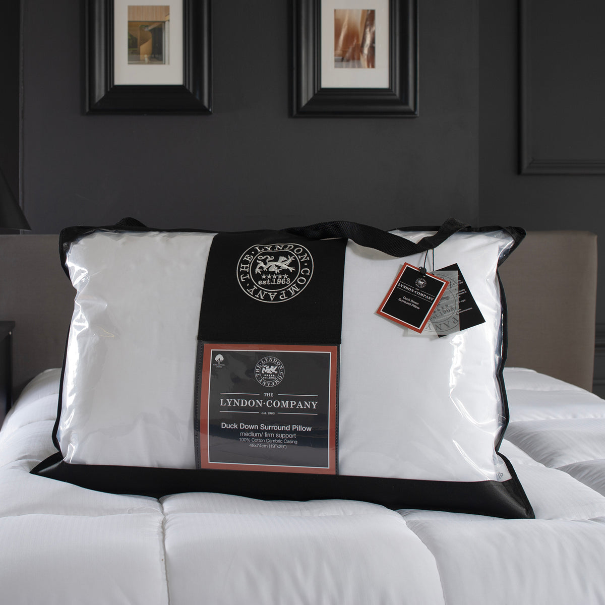 Lyndon Company Superior Duck Down Surround Pillow Medium Support