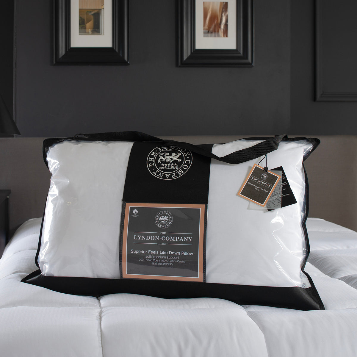 Lyndon Company Superior Feels Like Down Pillow Soft Medium Support