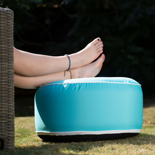 Inflatable Footstool Aqua Blue
