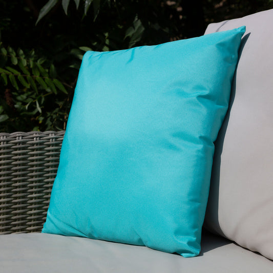 Showerproof Aqua Blue Outdoor Scatter Cushion (Pack of 2)