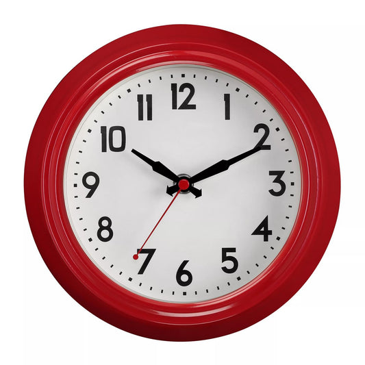 Maddox Red Metal Wall Clock