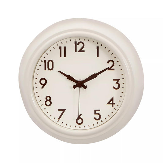 Maddox Cream Metal White Face Wall Clock