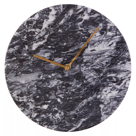 Lamonte Black Real Marble Wall Clock