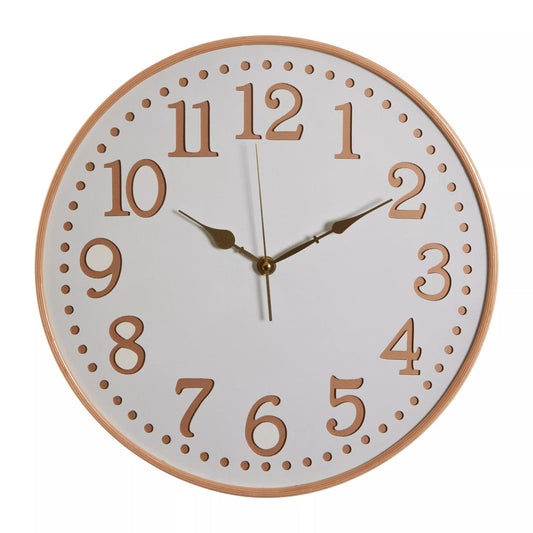 Vitus White Wood Wall Clock With Gold Numbers