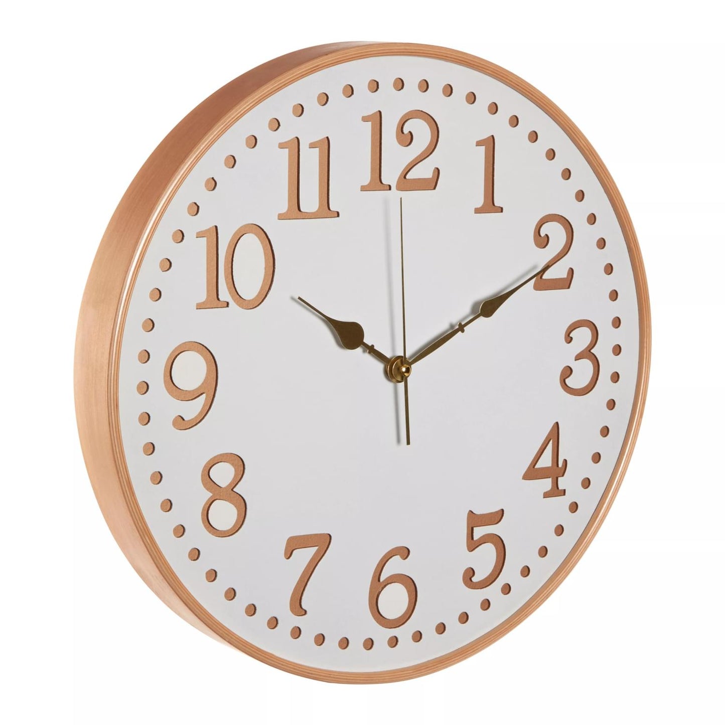 Vitus White Wood Wall Clock With Gold Numbers