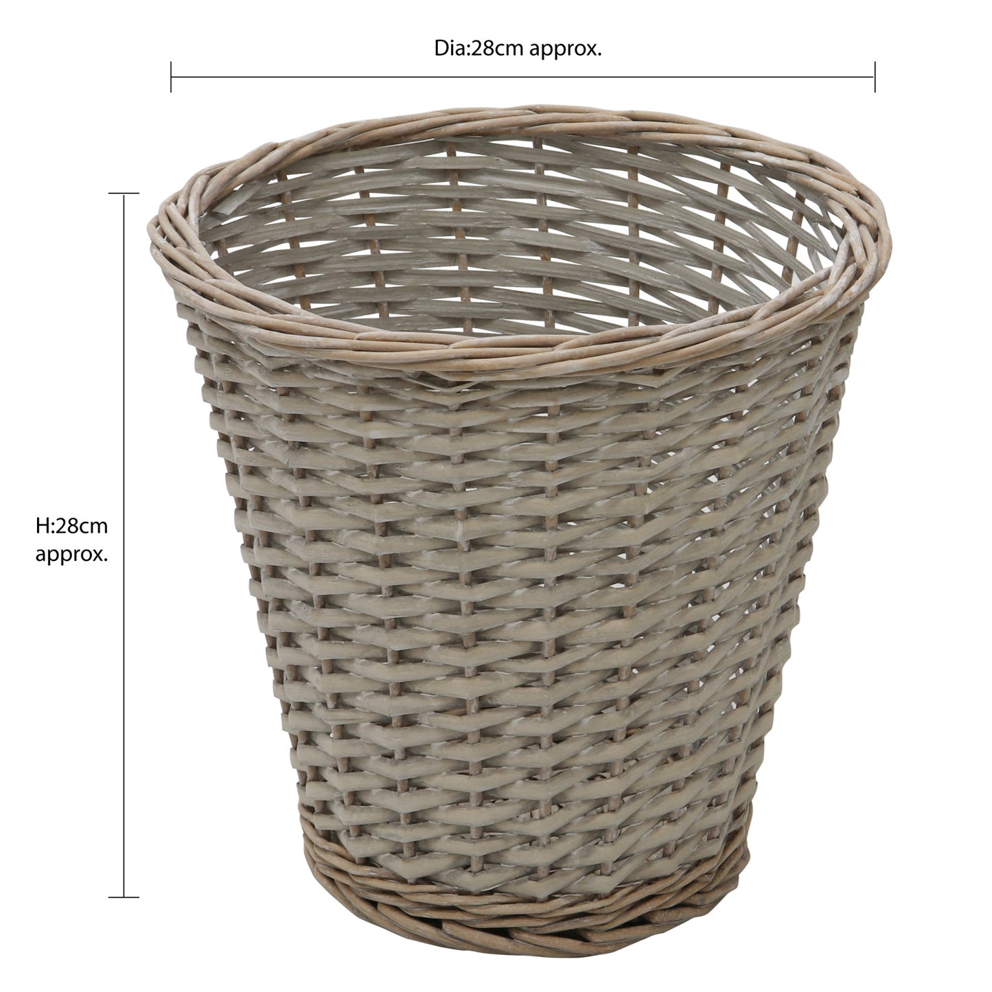 Arianna Antique Wash Round Willow Laundry Baskets and Bins Set