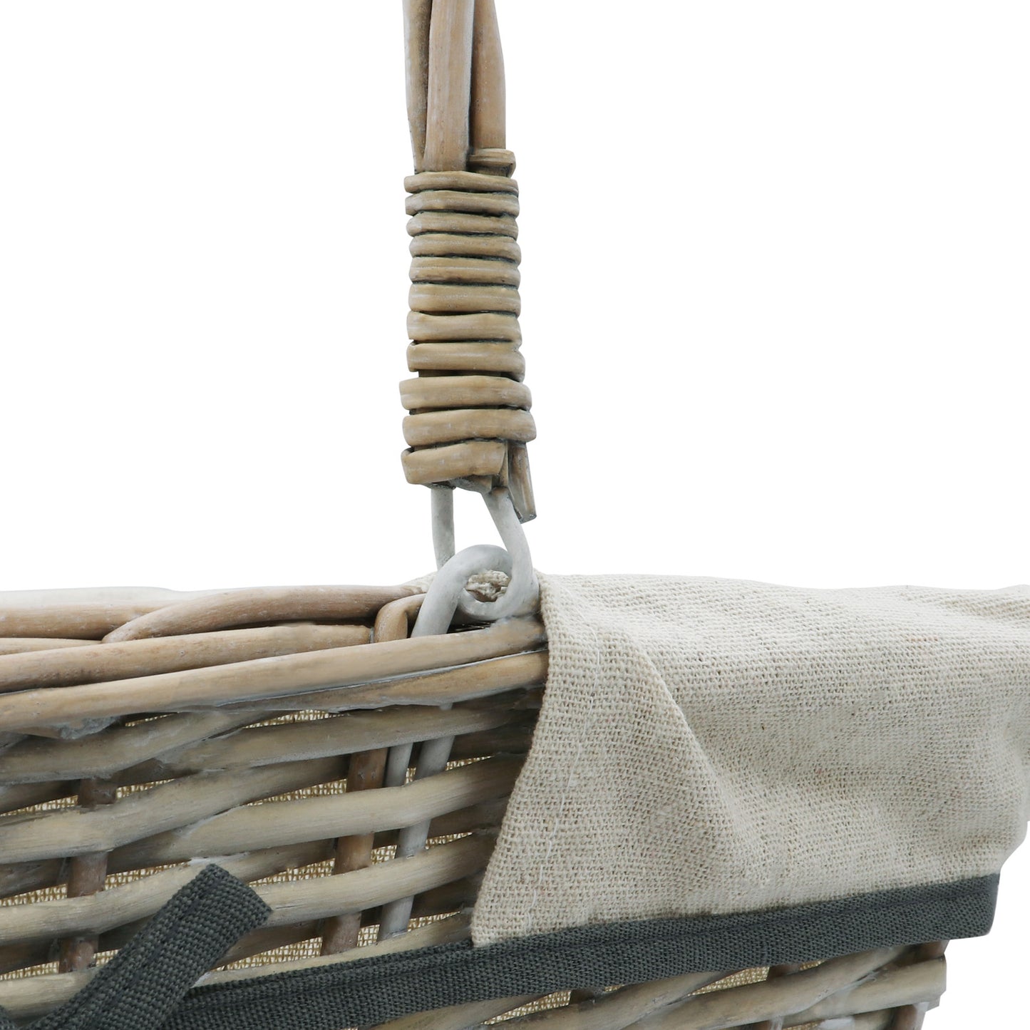 Arianna Antique Wash Rectangular Willow Shopping Basket - Large