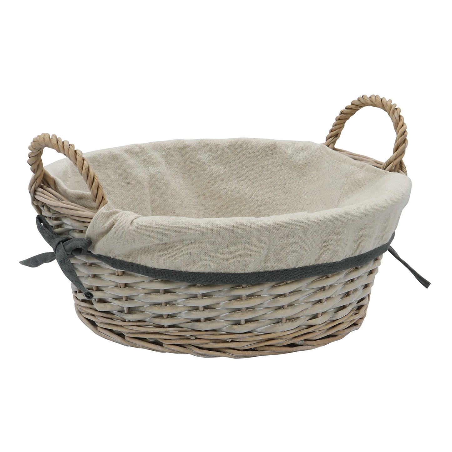 Arianna Antique Wash Round Willow Storage Basket