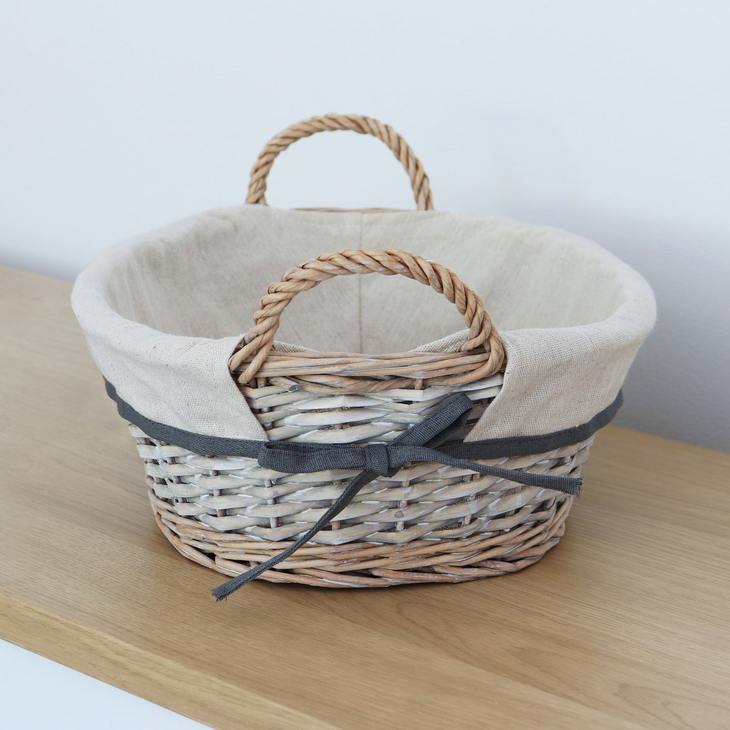 Arianna Antique Wash Oval Willow Storage Basket