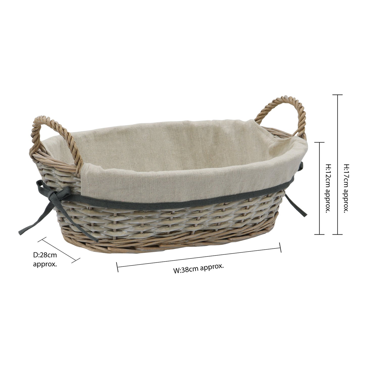 Arianna Antique Wash Oval Willow Storage Basket