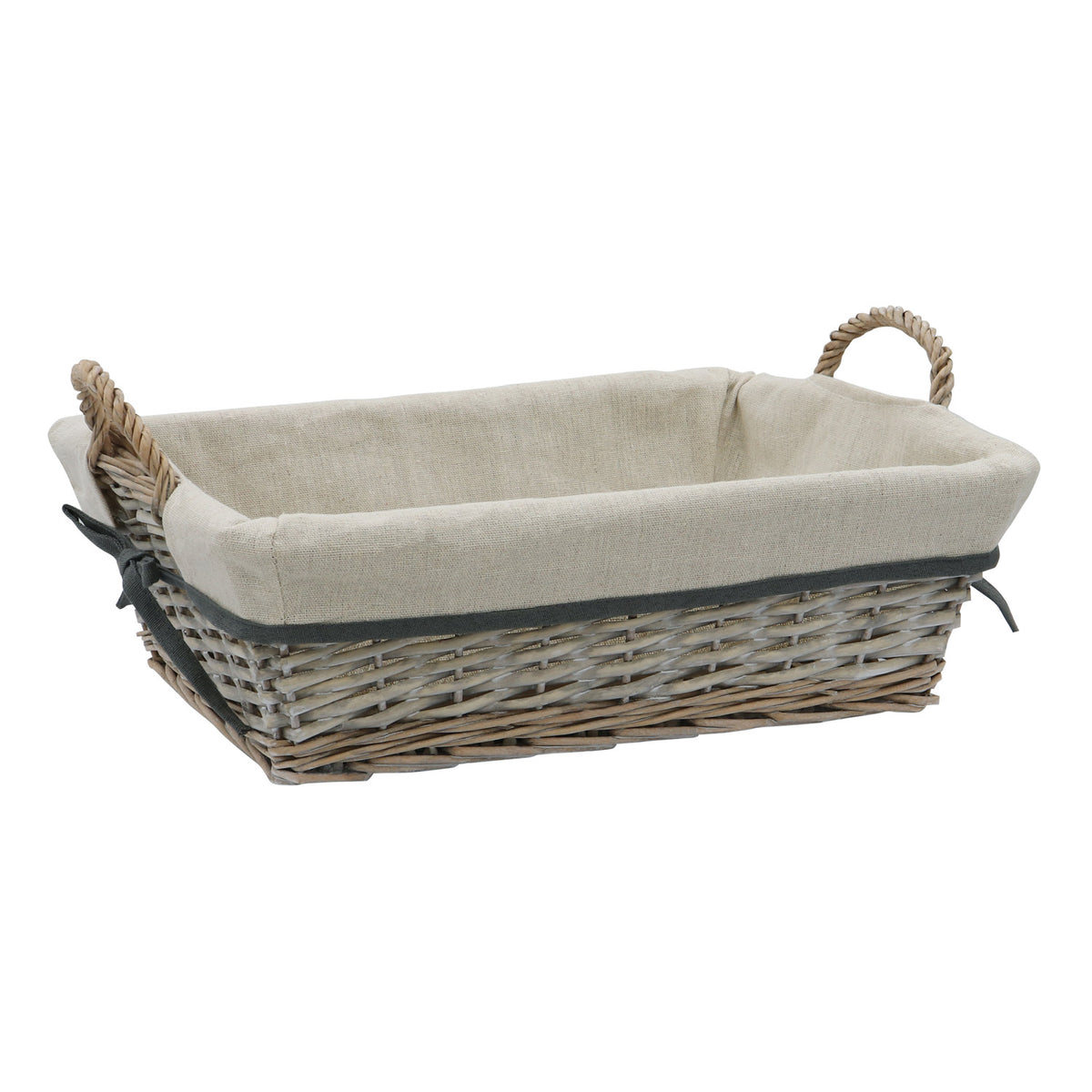 Arianna Antique Wash Rectangular Willow Storage Basket