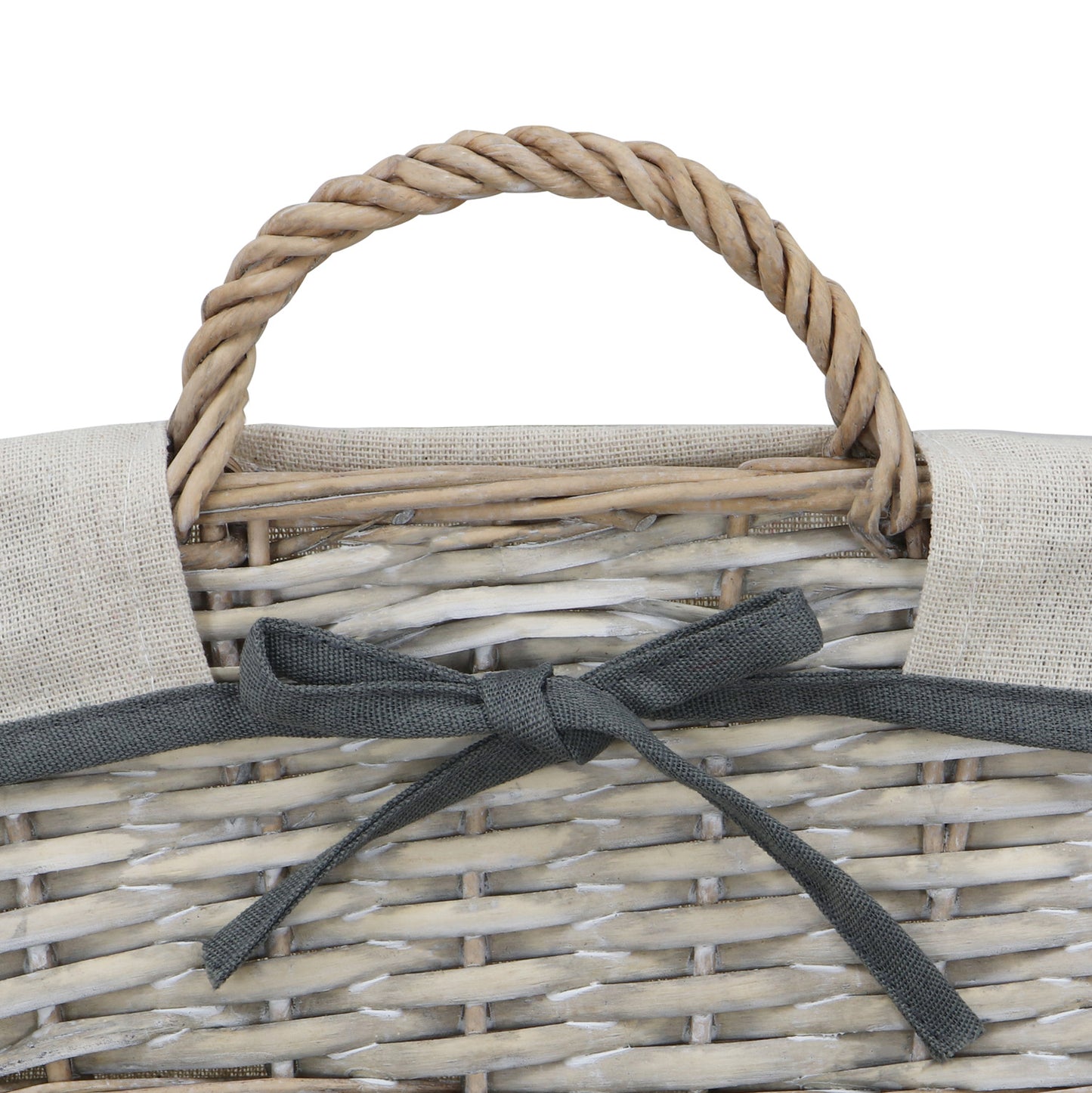 Arianna Antique Wash Rectangular Willow Storage Basket