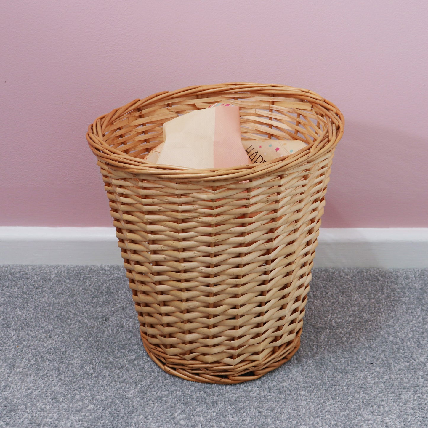Acacia Honey Willow Round Laundry Baskets and Bins Set