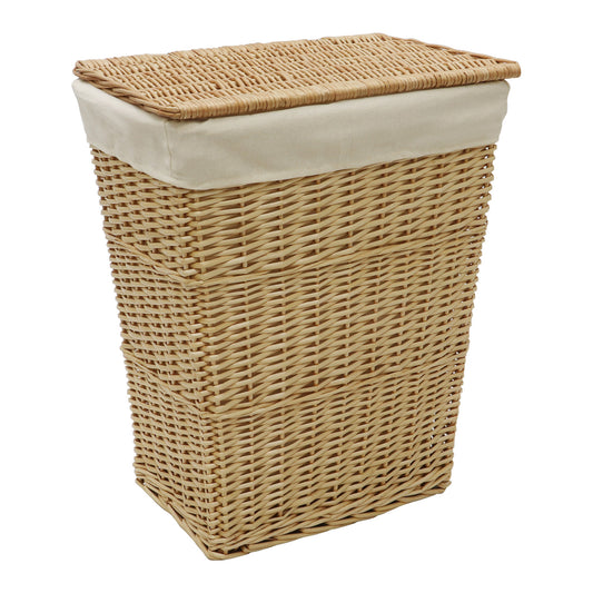 Acacia Honey Rectangular Willow Laundry Basket