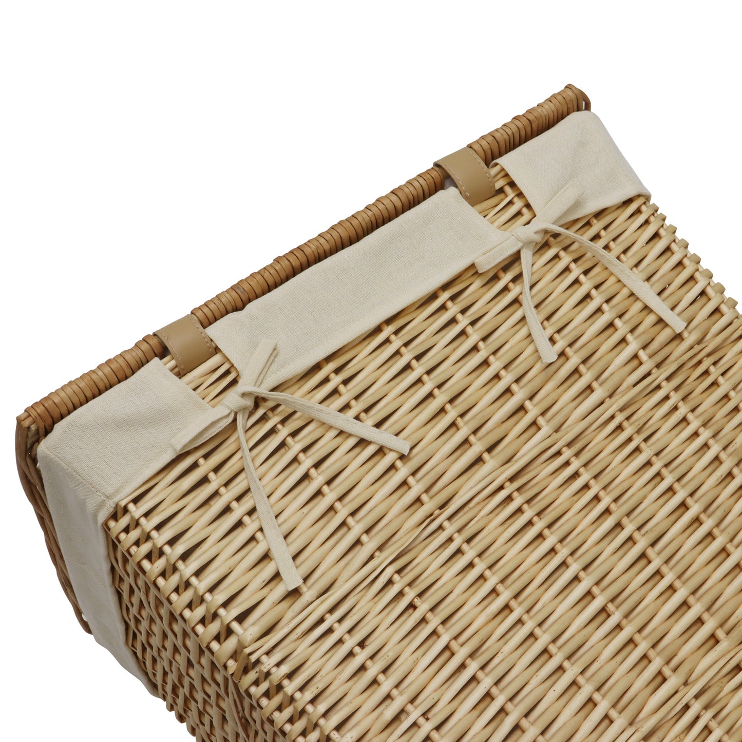 Acacia Honey Rectangular Willow Laundry Basket